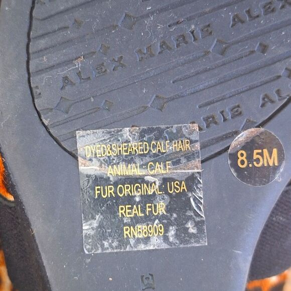 Alex Marie Wedge Kindee Calf Hair Leopard Print Almond Toe Slip-On Shoes 8.5 - Picture 16 of 16